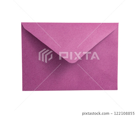 Craft pink paper envelope for mail isolated on the white background Craft pink paper envelope for mail isolated on the white background 122108855