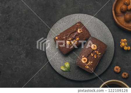 Homemade chocolate brownies with an adult feel 122109126
