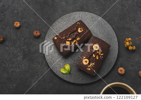 Homemade chocolate brownies with an adult feel 122109127