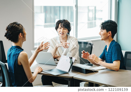 Young business people from an IT company having a meeting 122109139
