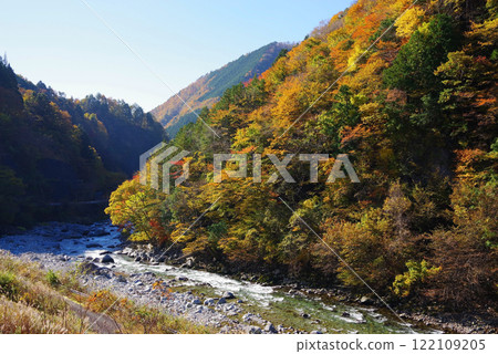 國道257號線香瀨大橋（岐阜縣下呂市馬瀨川）的紅葉 122109205