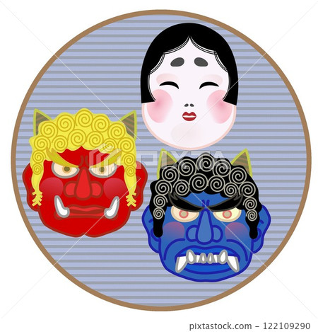 Setsubun demon and Otafuku illustration 122109290