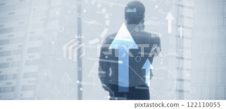 Arrow finance Trading concept 2025. Mixed Media Background Arrow finance Trading concept 2025. Mixed Media Background 122110055
