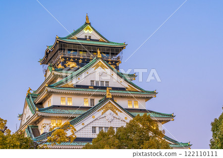 Osaka Castle illuminated at night Osaka Castle illuminated at night 122110111