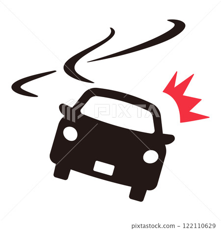 汽車打滑的簡單圖標 122110629