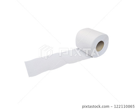 Tissue paper or toilet paper in roll is isolated on white background 122110865