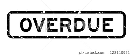 Grunge black overdue word square rubber seal stamp on white background Grunge black overdue word square rubber seal stamp on white background 122110951