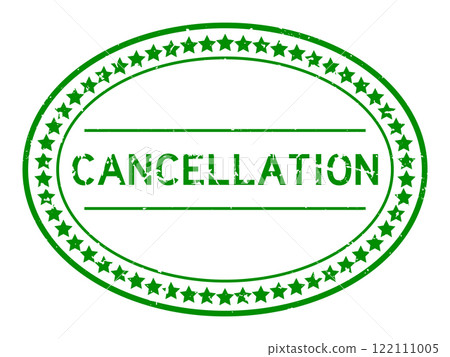 Grunge green cancellation word oval rubber seal stamp on white background 122111005