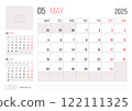 Calendar 2025 planner corporate template design of May month 122111325