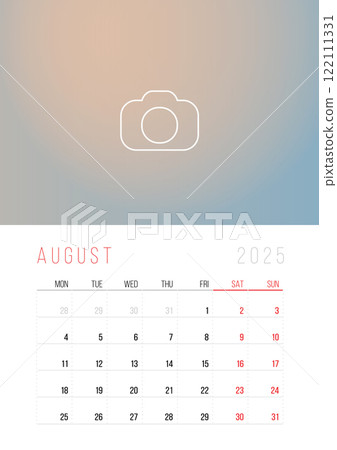 Calendar 2025. Week Starts on Monday 122111331