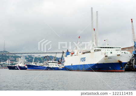 cargo ship in the port of Vladivostok 122111435