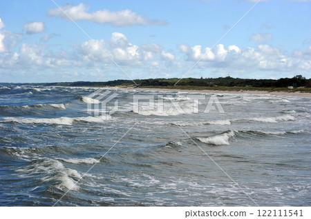 Baltic coast in windy weather in Baltiysk 122111541