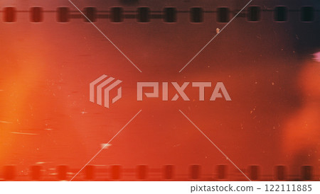 Vintage background. Old film strip with dust and scratches 122111885
