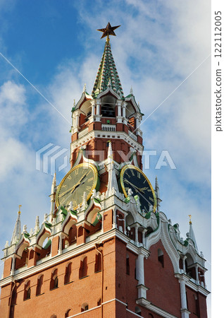 View of the Kremlin's Spasskaya Tower on Red Square in Moscow View of the Kremlin's Spasskaya Tower on Red Square in Moscow 122112005