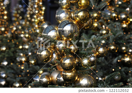 New Year's tree decorations in Moscow city New Year's tree decorations in Moscow city 122112032
