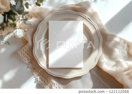 Invitation card 5x7 on plate Invitation card 5x7 on plate 122112088