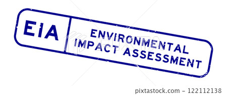 Grunge blue EIA Environmental Impact Assessment word square rubber seal stamp on white background Grunge blue EIA Environmental Impact Assessment word square rubber seal stamp on white background 122112138