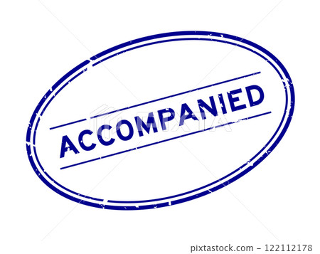Grunge blue accompanied word oval rubber seal stamp on white background Grunge blue accompanied word oval rubber seal stamp on white background 122112178