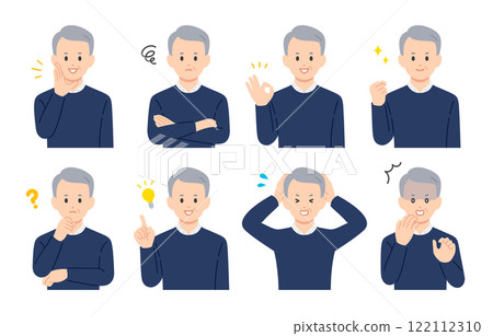 一組有著各種表情和姿勢的老人和老人【人物向量圖素材】 一組有著各種表情和姿勢的老人和老人【人物向量圖素材】 122112310