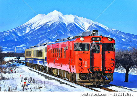 Kiha 40 series Gono Line (illustration-style image photo) Kiha 40 series Gono Line (illustration-style image photo) 122112683