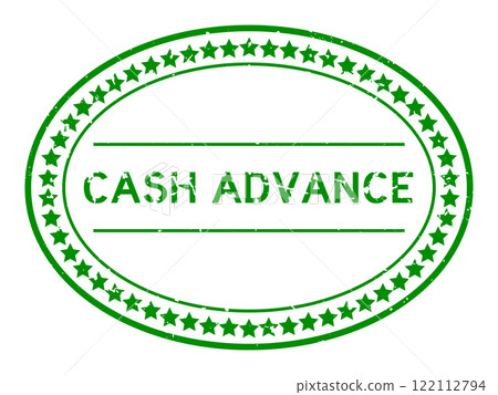 Grunge green cash advance word oval rubber seal stamp on white background Grunge green cash advance word oval rubber seal stamp on white background 122112794