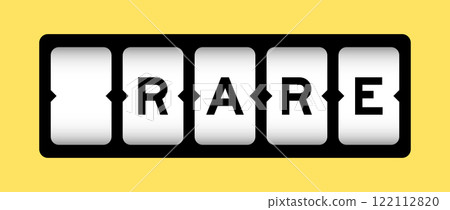 Black color in word rare on slot banner with yellow color background Black color in word rare on slot banner with yellow color background 122112820