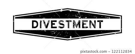 Grunge black divestment word hexagon rubber seal stamp on white background Grunge black divestment word hexagon rubber seal stamp on white background 122112834