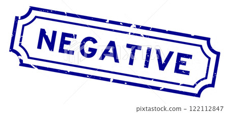 Grunge blue negative word rubber seal stamp on white background 122112847