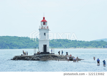 view of the Tokarevskaya Koshka lighthouse in Vladivostok view of the Tokarevskaya Koshka lighthouse in Vladivostok 122113082