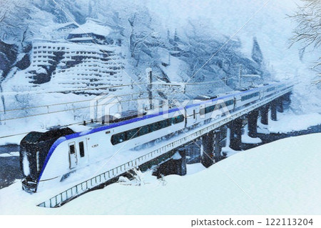 E353系列特快「Azusa」（插畫風格影像照片） 122113204