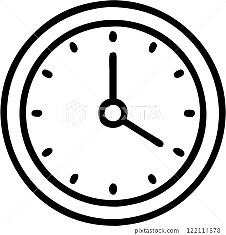 Wall clock in outline icon style, homes and Residences theme. 122114878