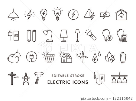 電力相關圖標集（單色） 122115042