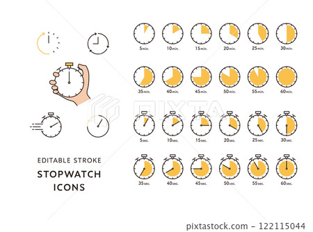 與碼錶和時間相關的圖示集 與碼錶和時間相關的圖示集 122115044
