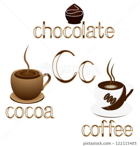 Illustration for teaching children the English alphabet. The letter C. 122115485