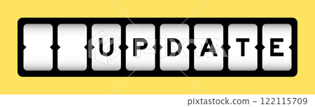 Black color in word update on slot banner with yellow color background 122115709