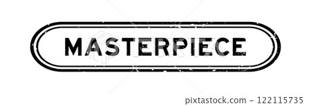 Grunge black masterpiece word rubber seal stamp on white background 122115735
