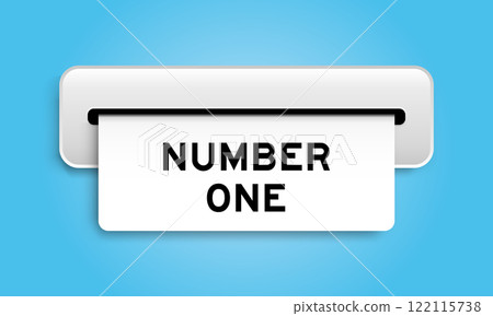 White coupon banner with word number one from machine on blue color background White coupon banner with word number one from machine on blue color background 122115738