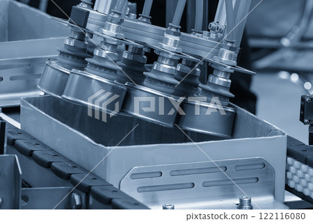 The high technology material handling process in canned food production by robotic system. 122116080