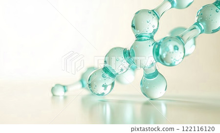 Cosmetics blue serum liquid bubbles liquid bubbles abstract background. Cosmetic moisturising gel. Collagen molecule in bubbles 122116120