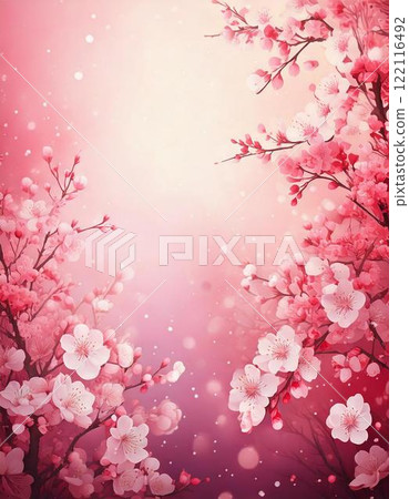 Illustration of a fantastic background with cherry blossoms 122116492