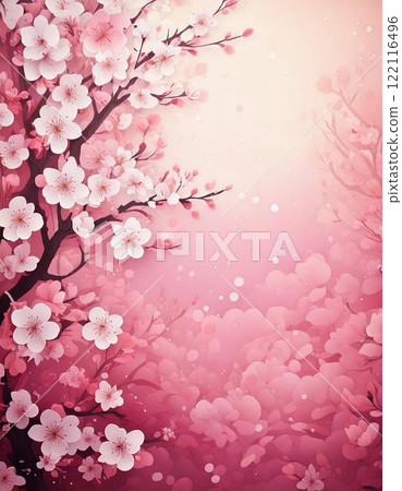 Illustration of a fantastic background with cherry blossoms 122116496