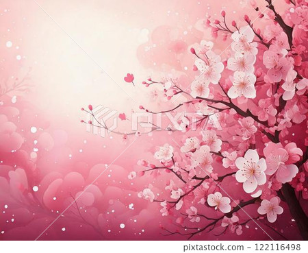 Illustration of a fantastic background with cherry blossoms 122116498