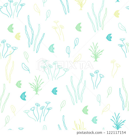 Patterns of seaweed and sea creatures 122117154
