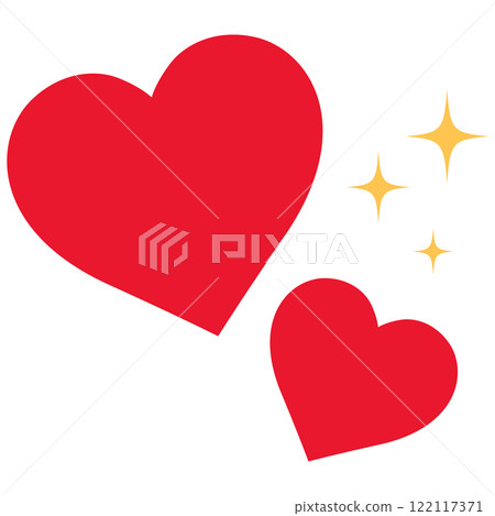 Red heart and glitter accent material 122117371