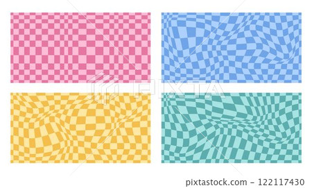 Psychedelic checkerboard poster 122117430