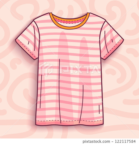 Valentine day T-shirt with stripe pattern 122117584