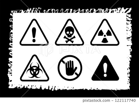 No trespassing/warning mark vector icon set black 122117740