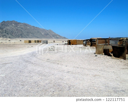 Tourist Camping Near Ras Abu Galum Marine Reserve in Egypt With Unique Wooden and Metal Structures 122117751