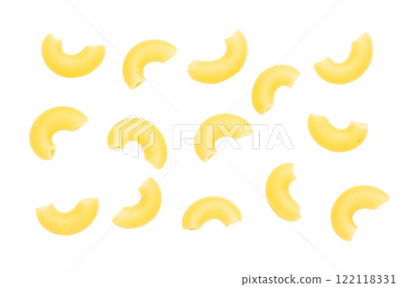 Macaroni isolated on white background Macaroni isolated on white background 122118331