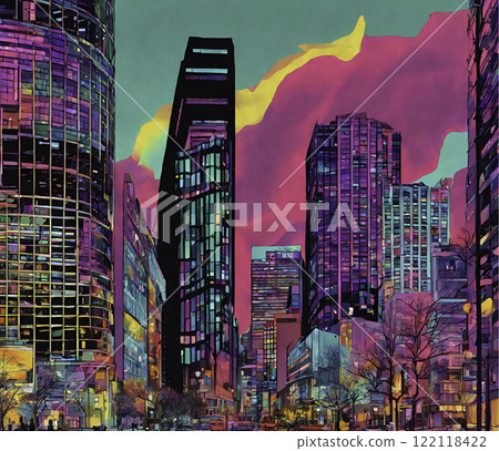 建築物林立的街道 122118422